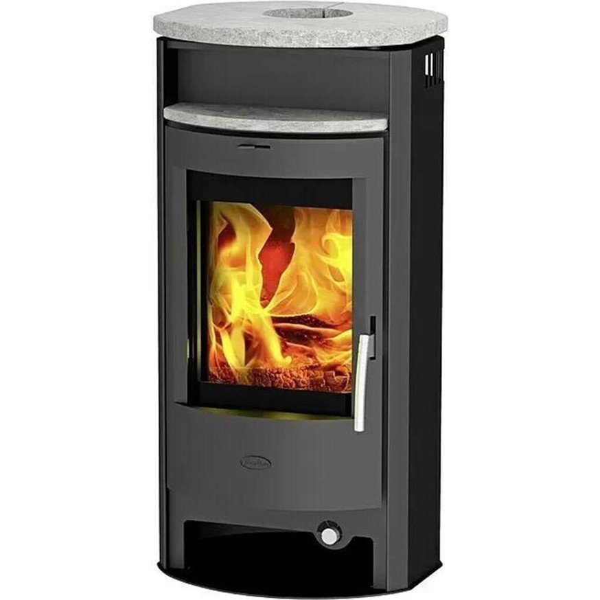 Burma Speckstein Kaminofen - Schwarz