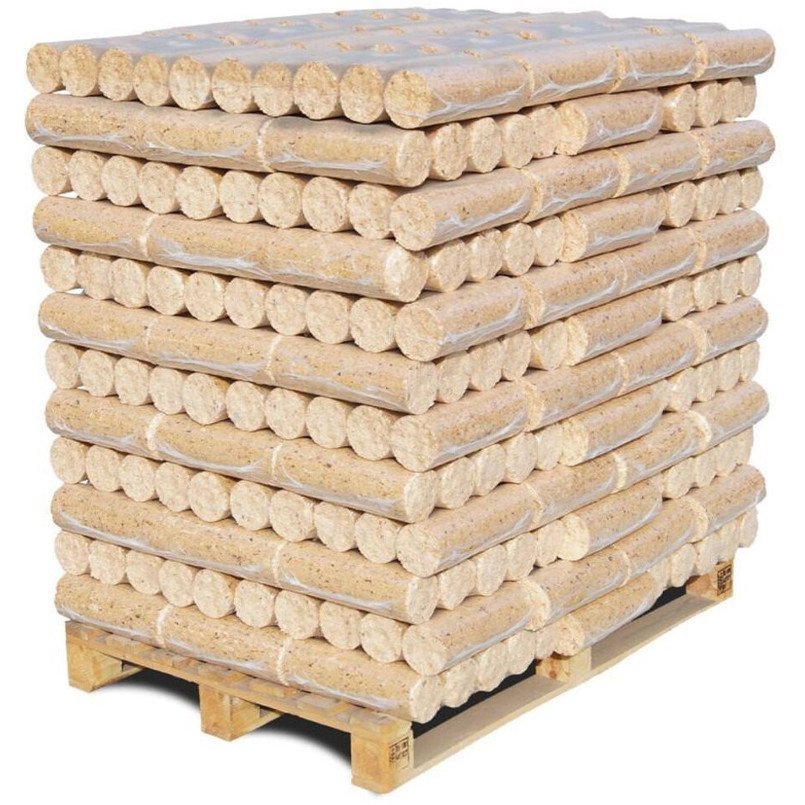 Holzbriketts Rund ohne Loch - 960kg (B007G) - Hochwertige Brennstoffe