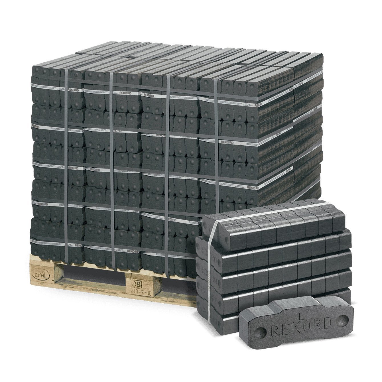 REKORD Braunkohlebriketts - 40 Stück á 25 kg auf Palette